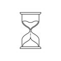 Hourglass outline icon. Sand clock or hour glass sign. Time, timer, countdown concept. Vector illustration